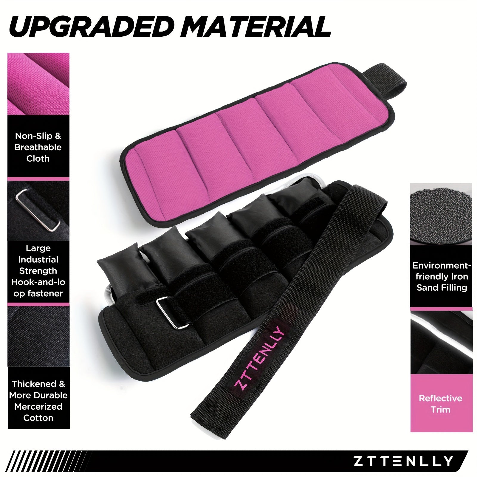 2pcs Adjustable Ankle Weights 2.5-10lbs, Strength Training Fitness Belts