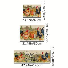Vintage Chicken Print Mat Anti-slip Kitchen Rug