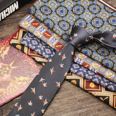 Men's Formal Business Necktie Flower Striped Groom Wedding Shirt