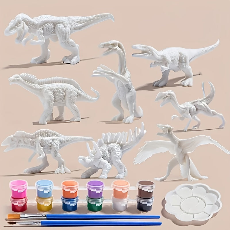 DIY Coloring Dinosaur Toys Set for Kids, Creative Graffiti Model Paintable Toy