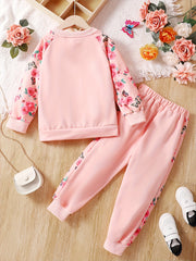 Toddler Girl's Princess Sweatshirt & Sweatpants Set for Spring Fall