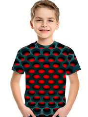3D Printed Stereoscopic Graphic T Shirt for Kids - Quick Dry