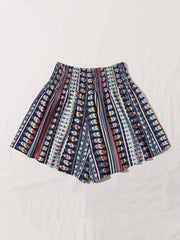  Southwestern Print Elastic Shorts