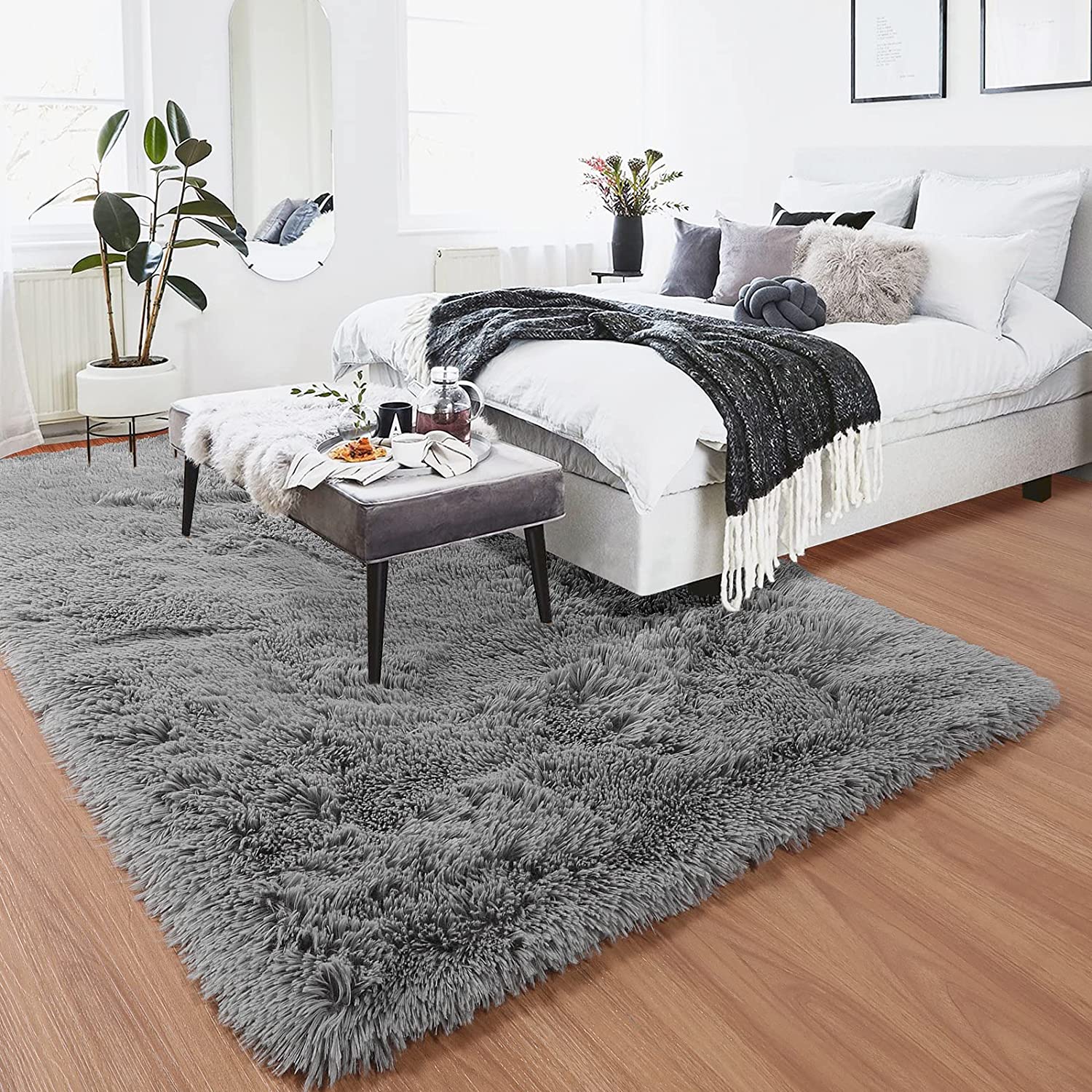 Soft Fluffy Large Plush Floor Blanket Bedroom Decor 62x90in