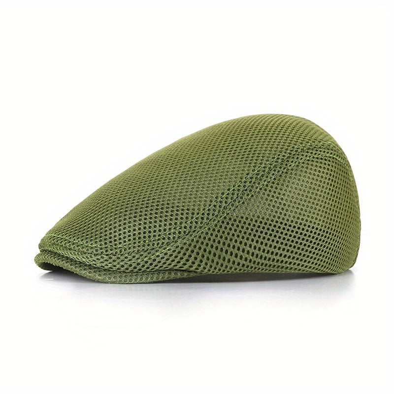 Men's Breathable Mesh Newsboy Cap for Driving