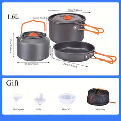3-in-1 Aluminum Camping Pot Set for Outdoor Picnic