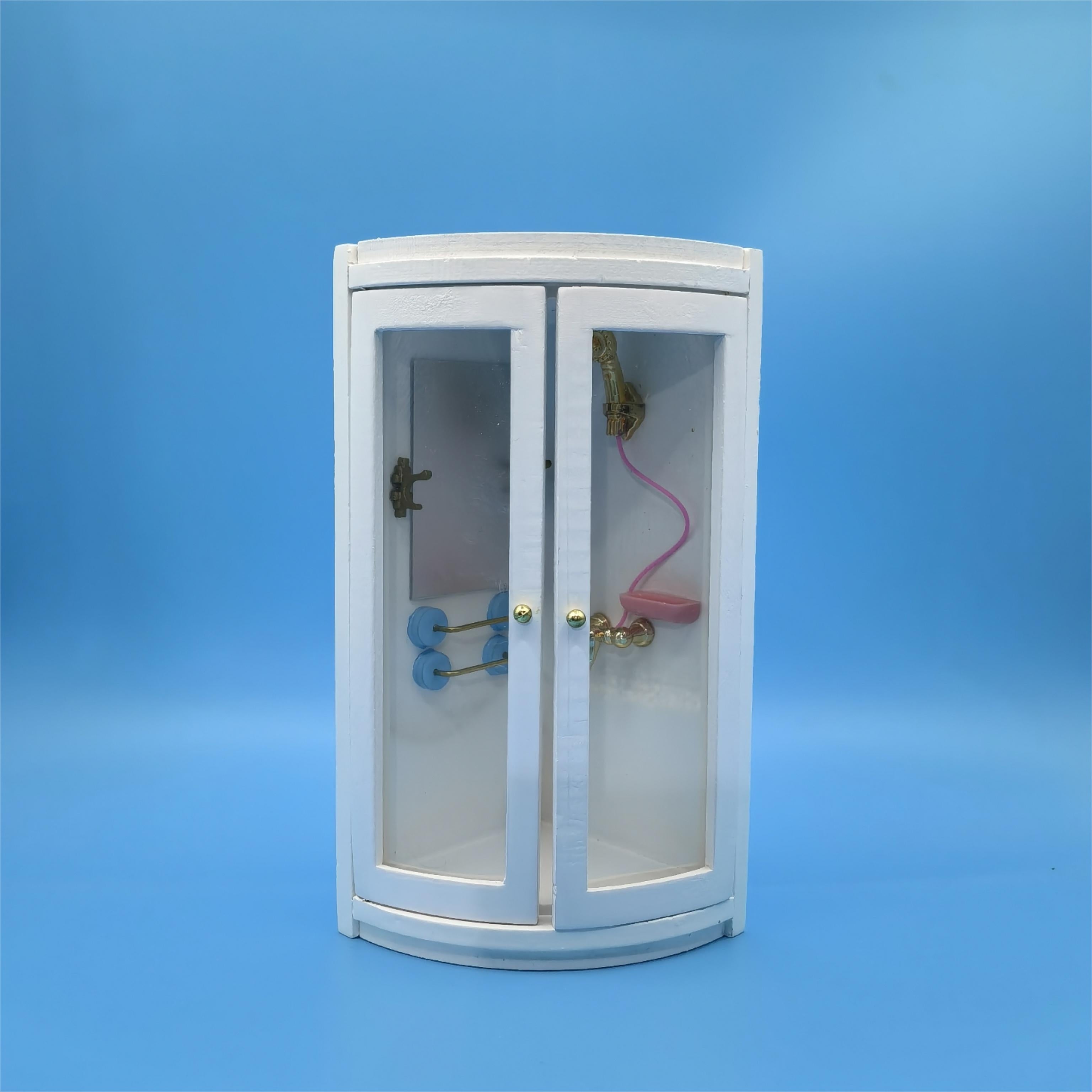Wooden Bathroom 1:12 Scale Dollhouse Shower Room Decor