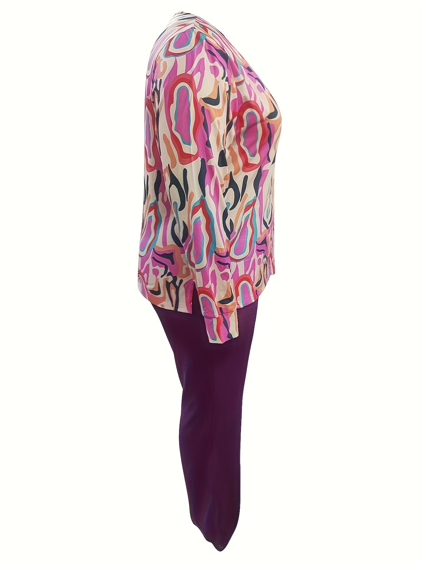  Random Print Long Sleeve Top & Pants Set