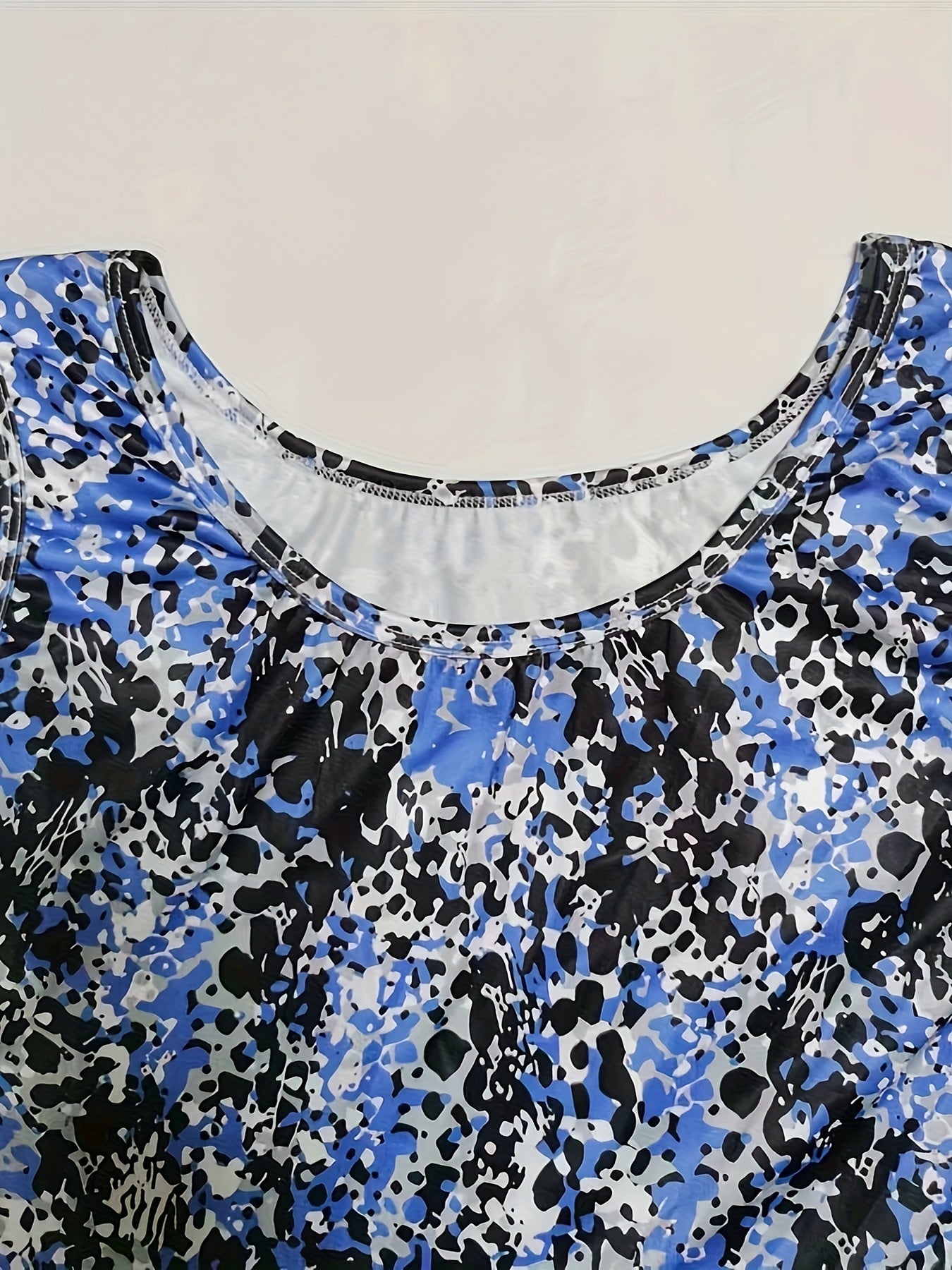  Leopard Print Round Neck Tank Dress
