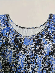  Leopard Print Round Neck Tank Dress