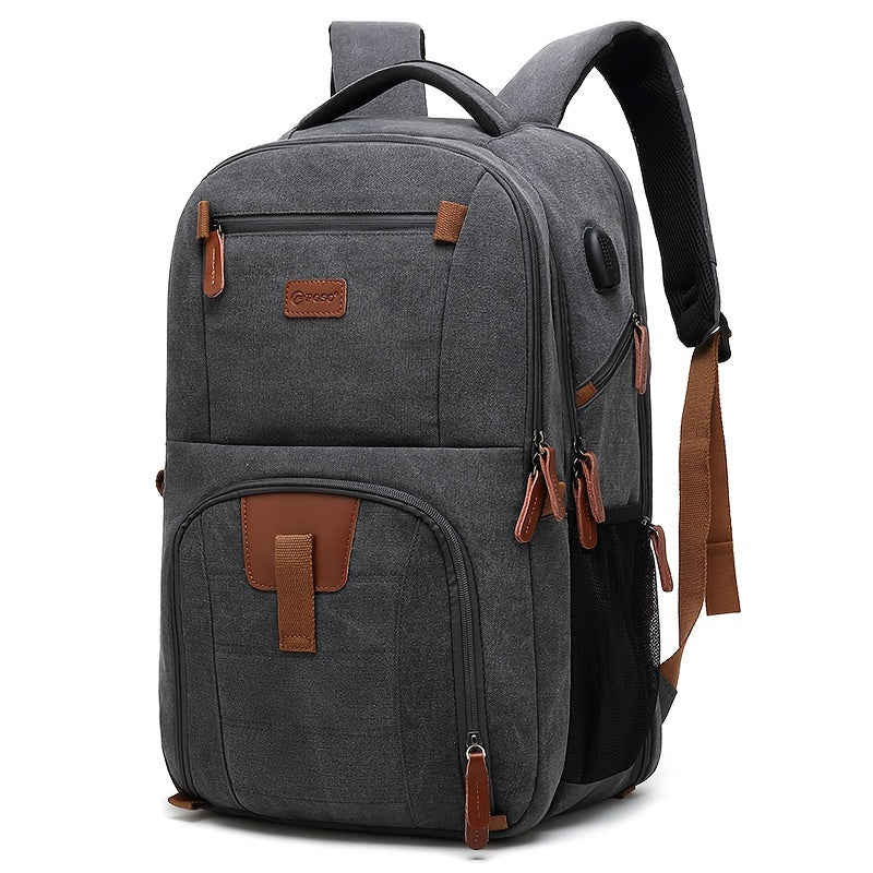 Men's Large Capacity Backpack with USB Charging Port