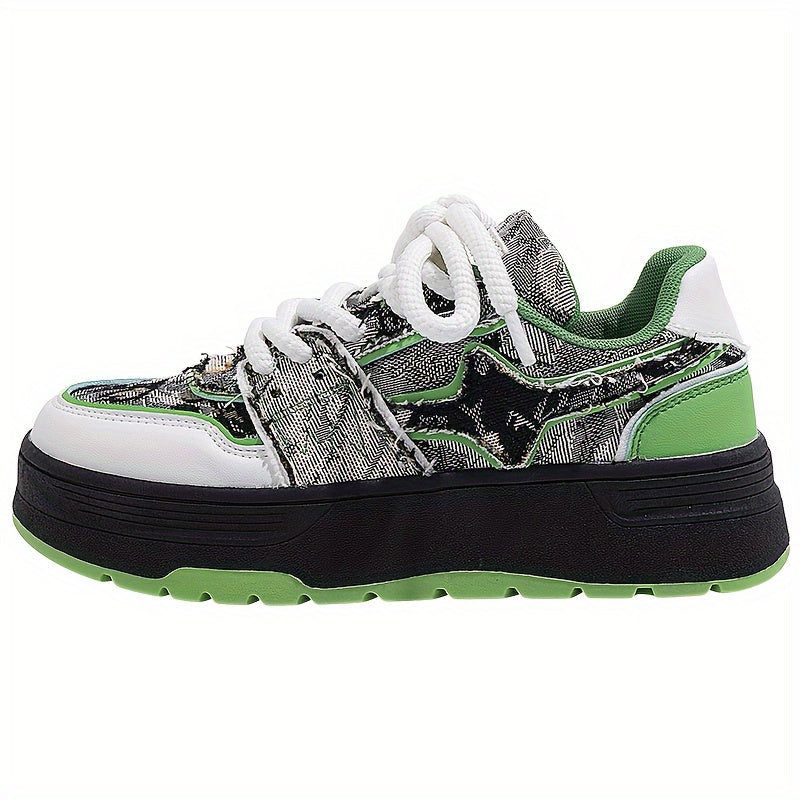 Women's Star Lace Retro Skate Shoes Denim Sneaker