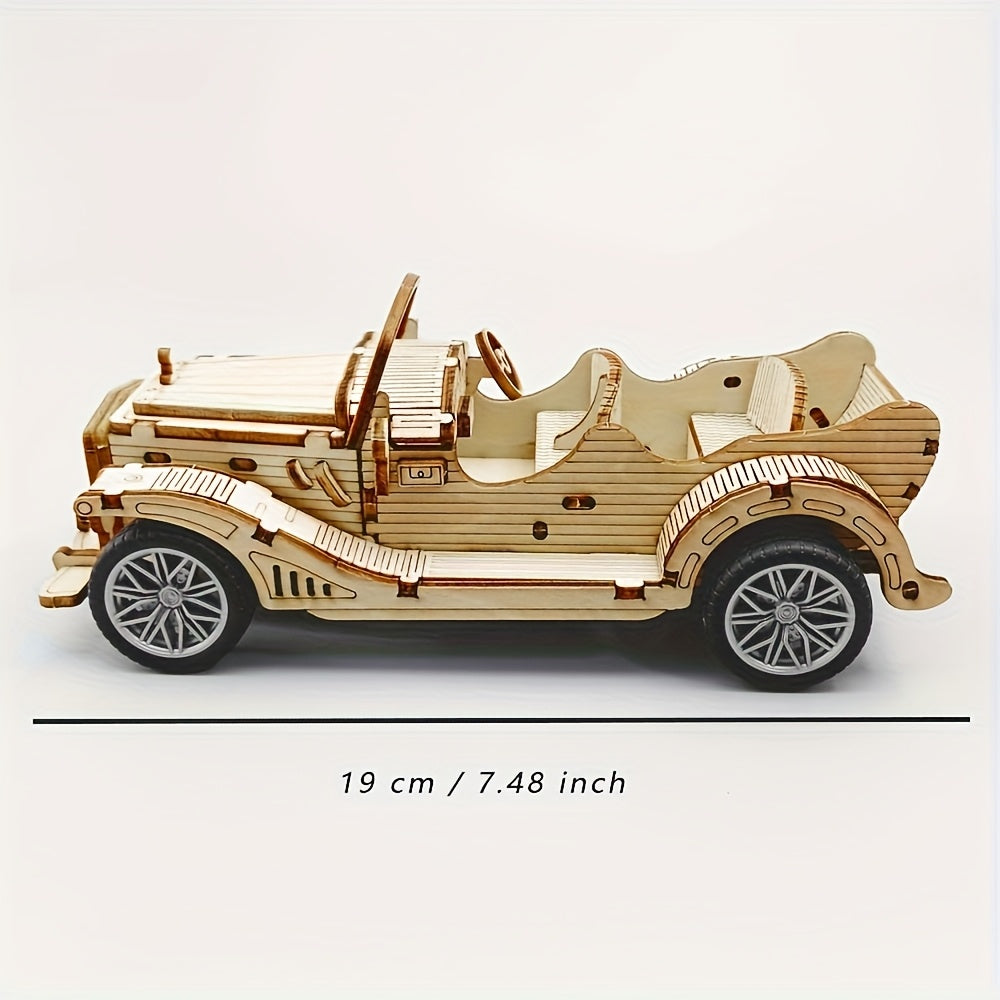 3D Vintage Classic Truck Wooden Puzzle Set DIY Kit