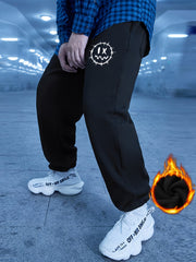 Men s Cartoon Print Sweatpants Winter Loose Fit Jogger Pants