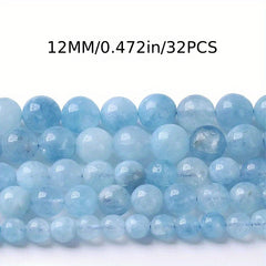 6mm 10mm Aquamarines Natural Stone Loose Beads
