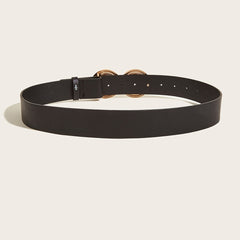 Vintage Stretchy Belt for Dresses Wide Golden Buckle