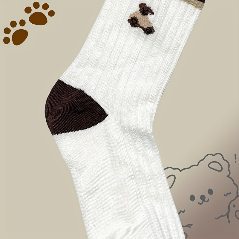 Striped Crew Socks Breathable & Comfy All match Women's Stockings