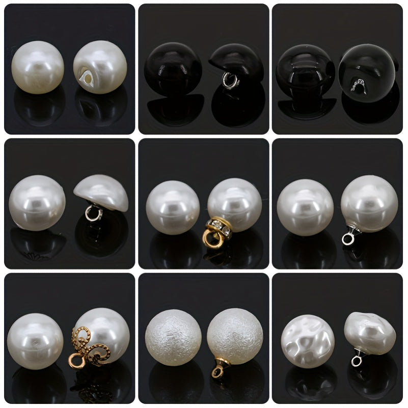 5pcs DIY Pearl Buckle Cheongsam Mushroom Bald Head Buckle