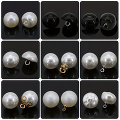 5pcs DIY Pearl Buckle Cheongsam Mushroom Bald Head Buckle