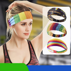 Rainbow Sports Headband Sweat Absorbing Non Slip Yoga Tennis Headband