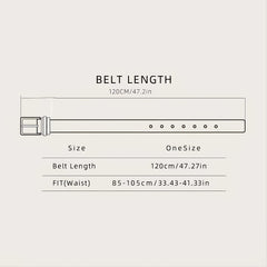 Casual Men's PU Leather Belt with Wide Stitch Buckle