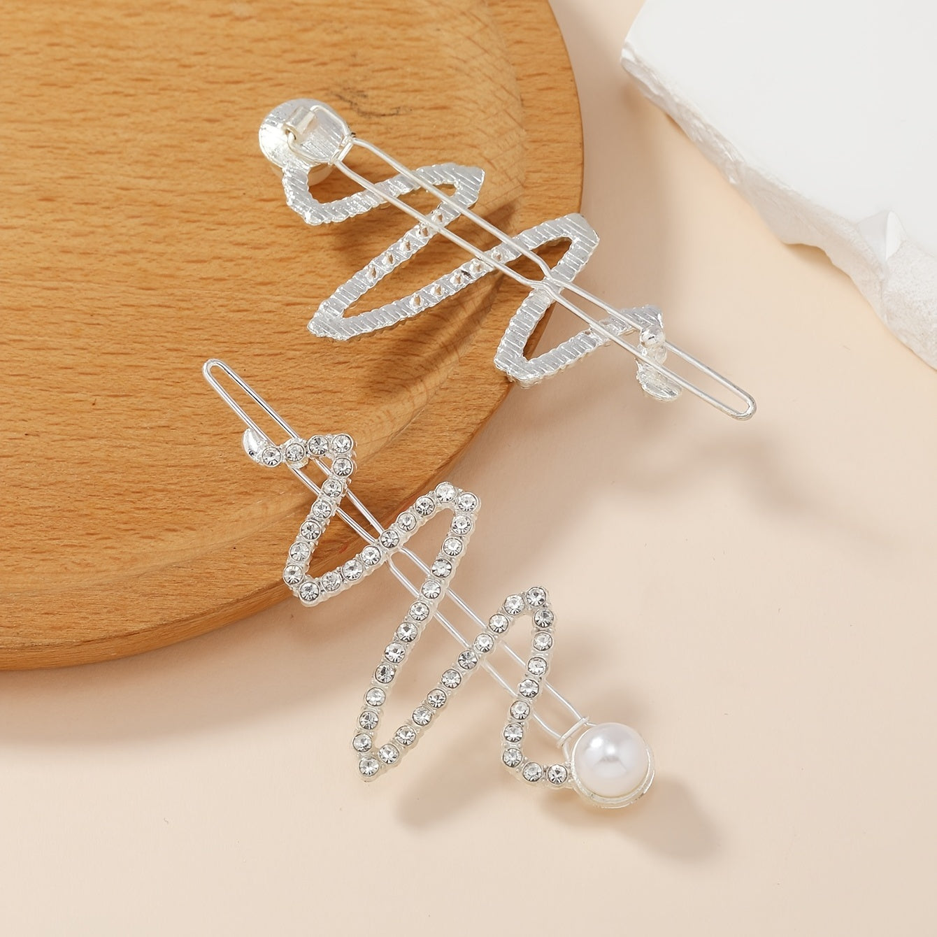 Snake Shaped Pearl Hair Pins Rhinestone Bobby Pin Barrette