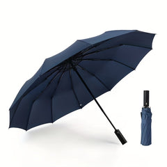Wind Resistant 3 Fold Auto Umbrella 12 Bones Big Umbrella