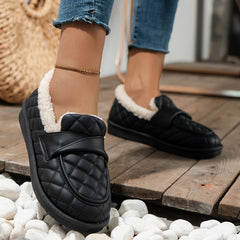 Women's Fleece Flat Loafers Lightweight Shoes