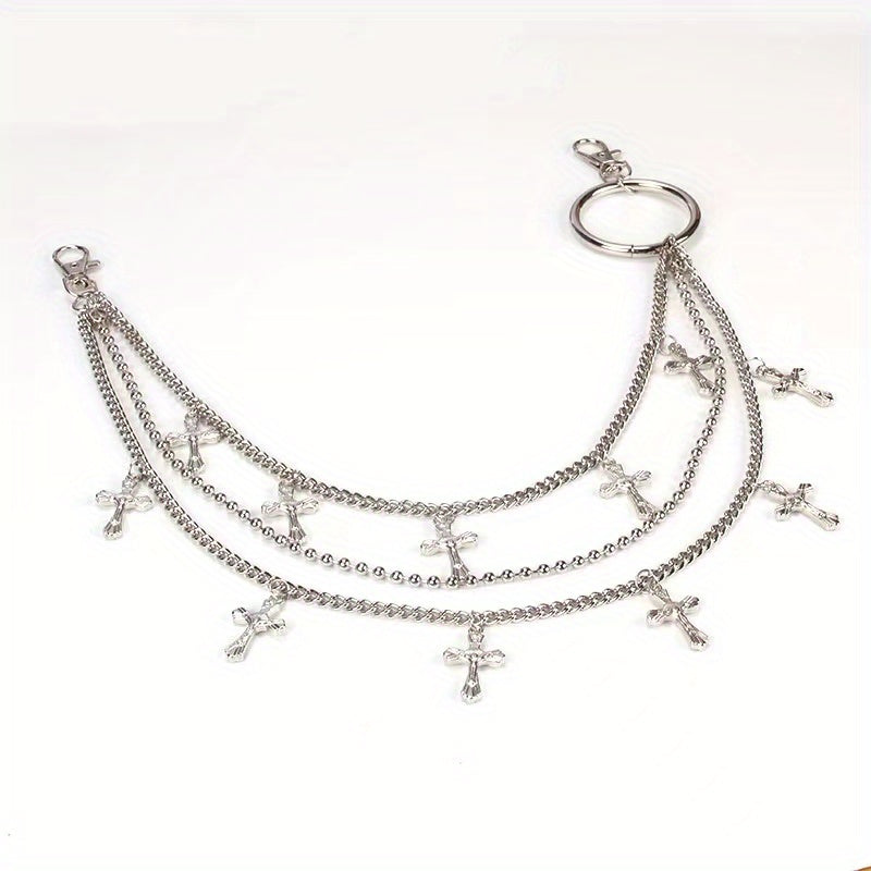 Metal Love Wings Pendant Pants Chain Retro Key Body Chain