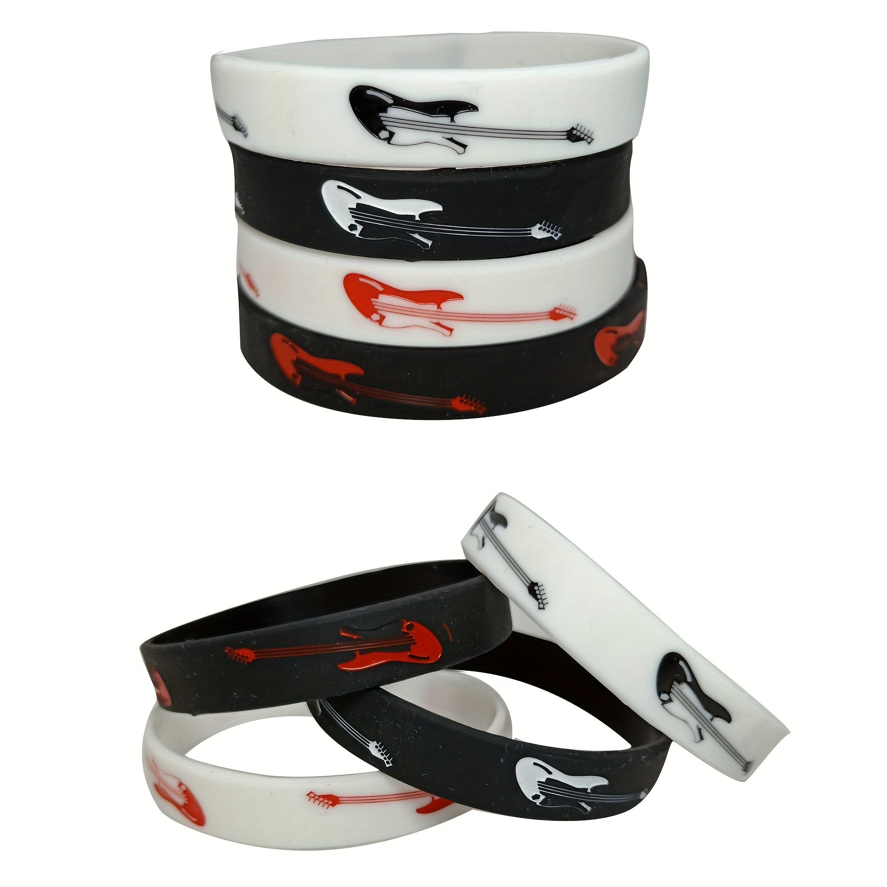 Music Silicone Bracelet Guitar Pattern Unisex Bangle Concert Souvenirs