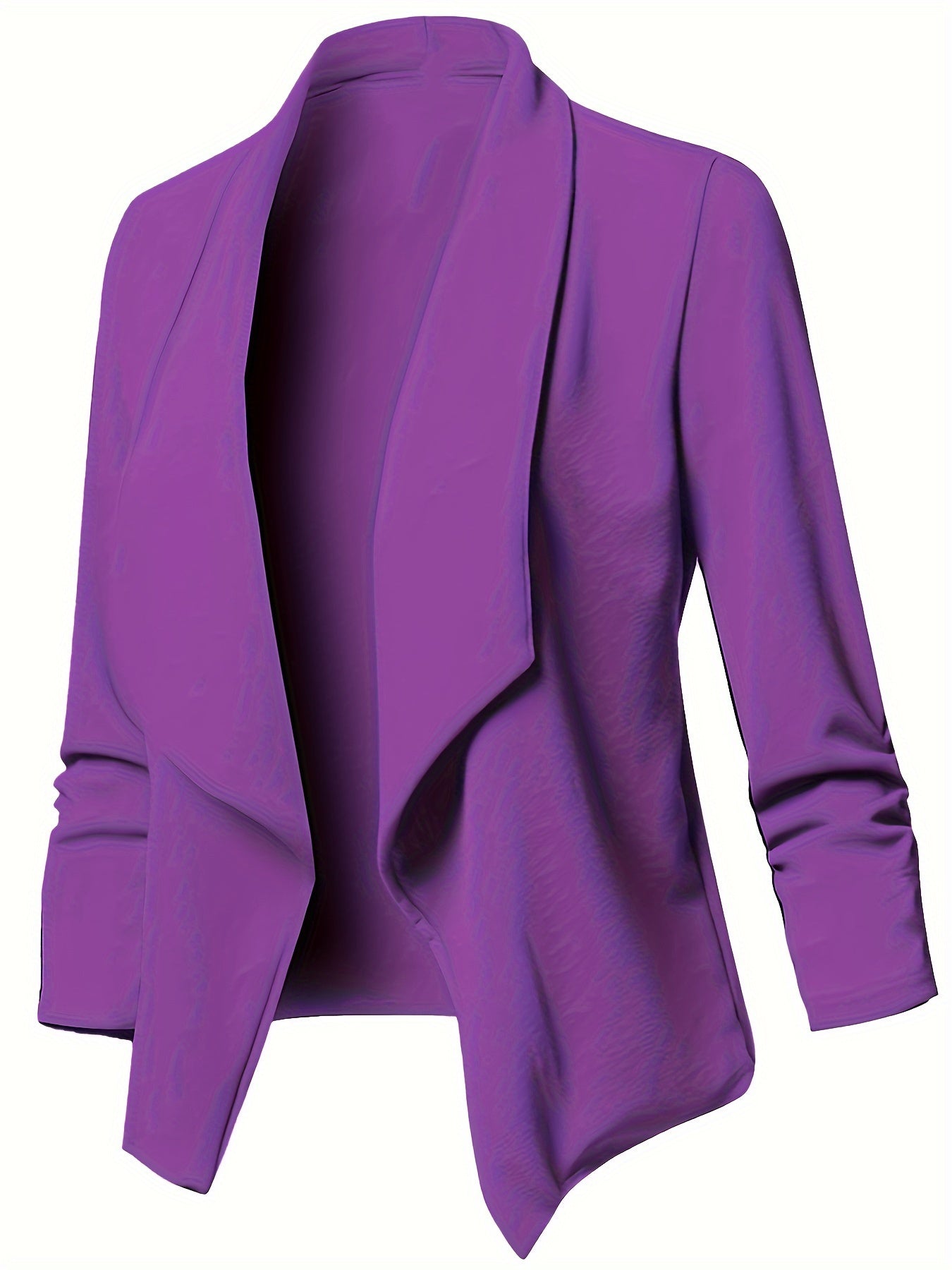  Solid Long Sleeve Lapel Collar Blazer