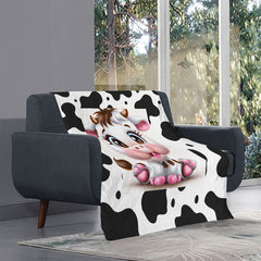 Cow Print Blanket Small Throw Blanket Car Travel Blanket