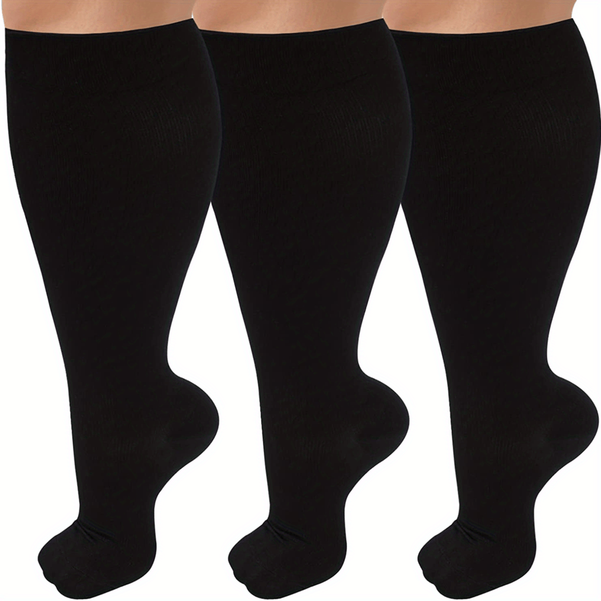 Copper Compression Socks 20-30 mmHg Plus Size Knee High Sports Running Cycling