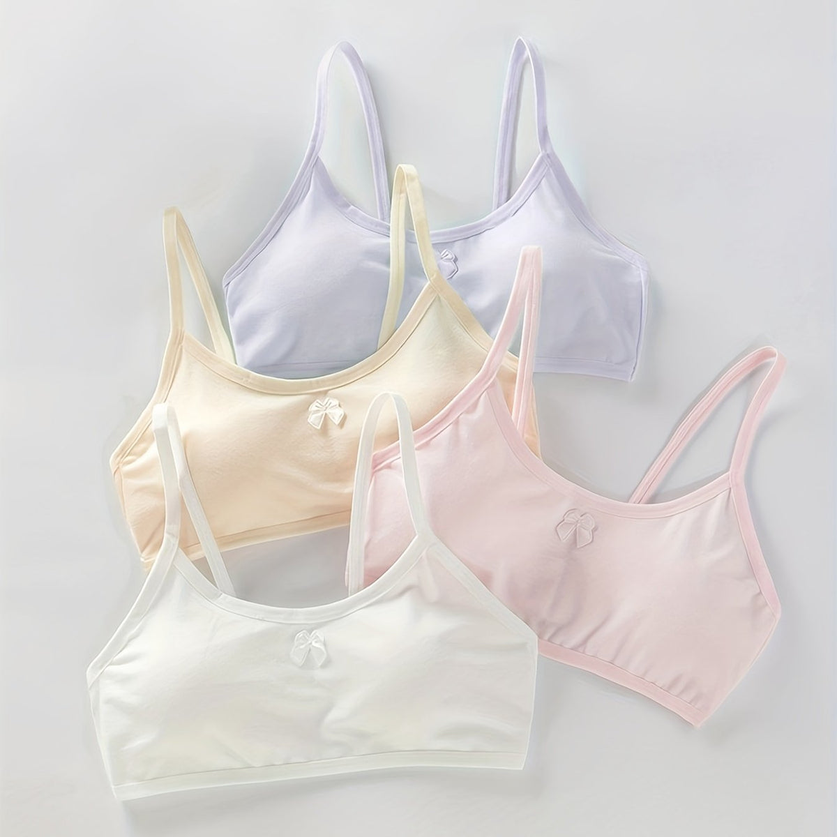 4pcs Small Kitted Vest For Junior High School Students Big Boy Girls Underwear