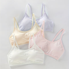4pcs Small Kitted Vest For Junior High School Students Big Boy Girls Underwear