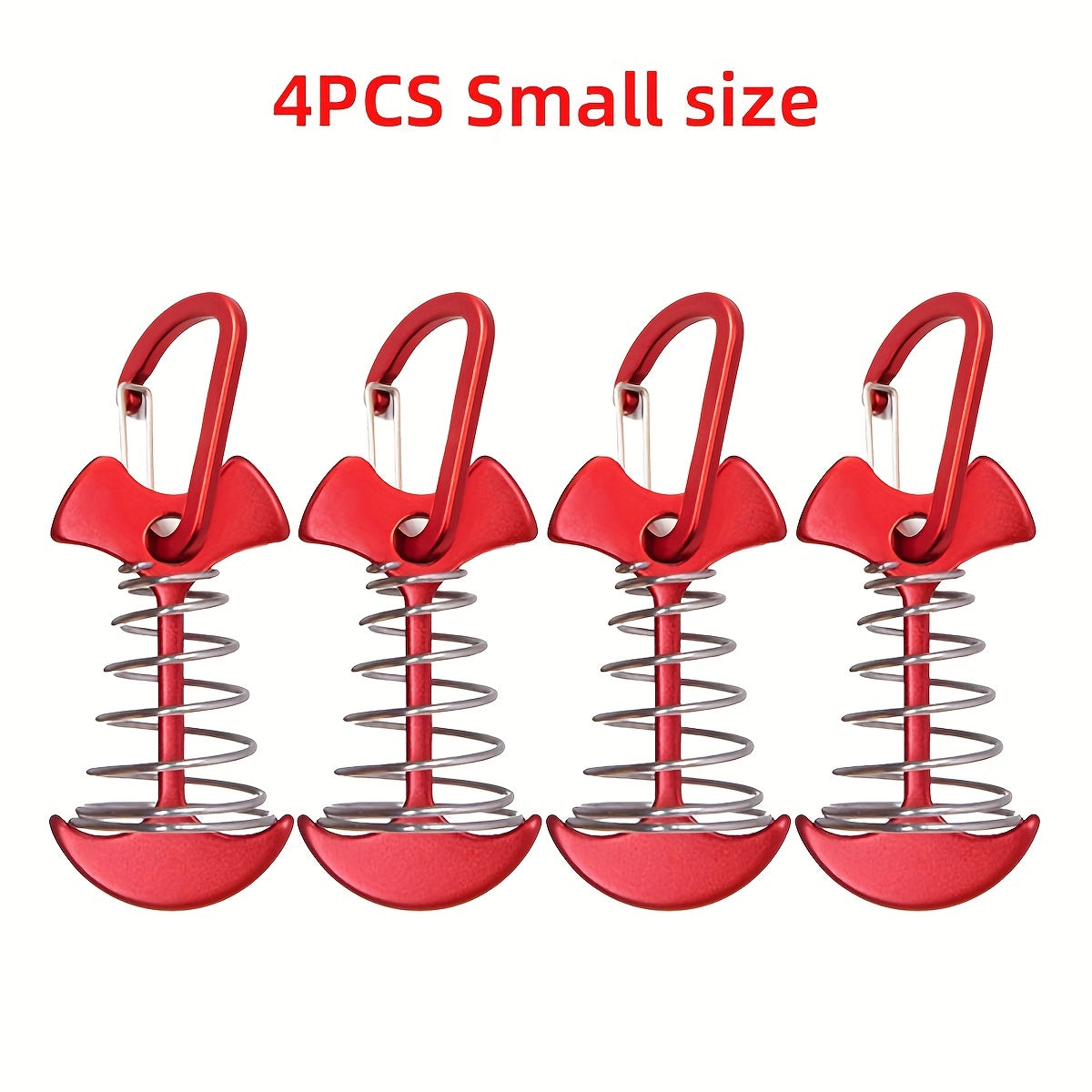 4pcs Fishbone Tent Stakes D Buckle Aluminum Lightweight Portable Peg