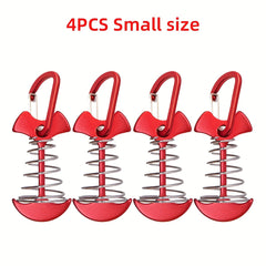 4pcs Fishbone Tent Stakes D Buckle Aluminum Lightweight Portable Peg