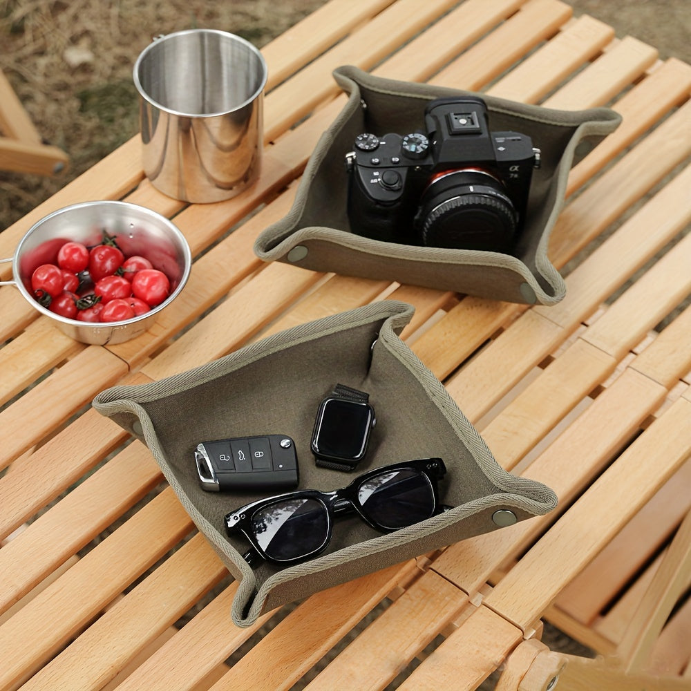 Outdoor Canvas Storage Box for Camping Debris and Picnic Supplies