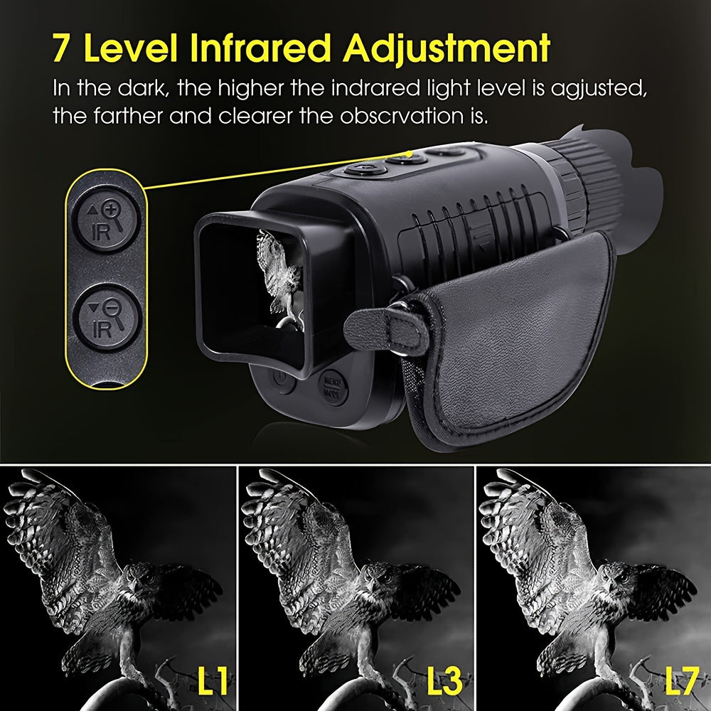 1080p Night Vision Monocular, 7-Speed Infrared, CMOS Star Sensor, Rechargeable