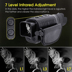 1080p Night Vision Monocular, 7-Speed Infrared, CMOS Star Sensor, Rechargeable