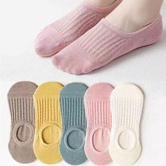 5 Pairs Women's Low Cut Ankle Socks Soft & Lightweight Solid Colors