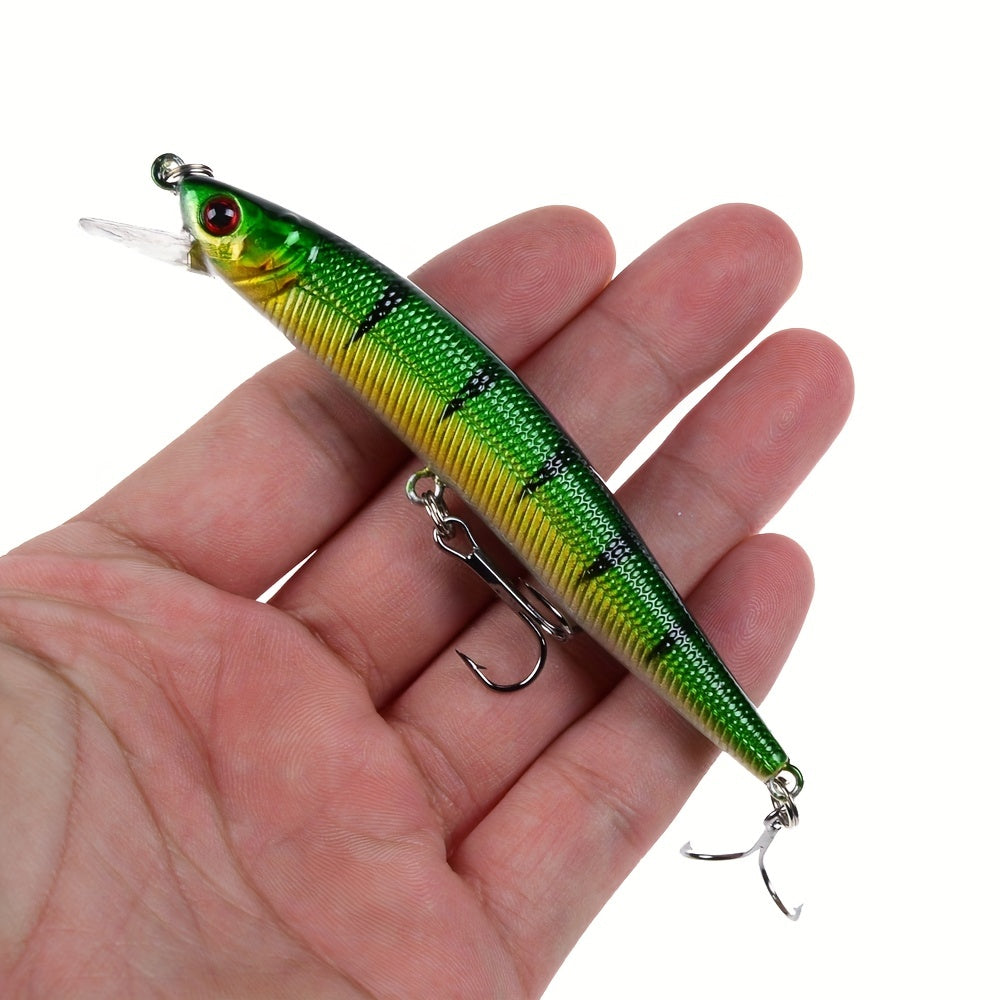 5pcs Minnow Wobblers Lure 3D Eyes Hard Plastic Lures Crankbait Fishing Tackle