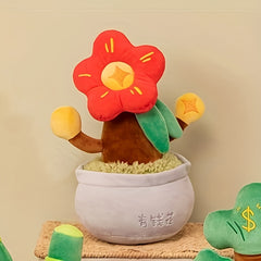 Money Plant Plush Toy Bonsai Prosperity Tree with Wealth Symbol Decor