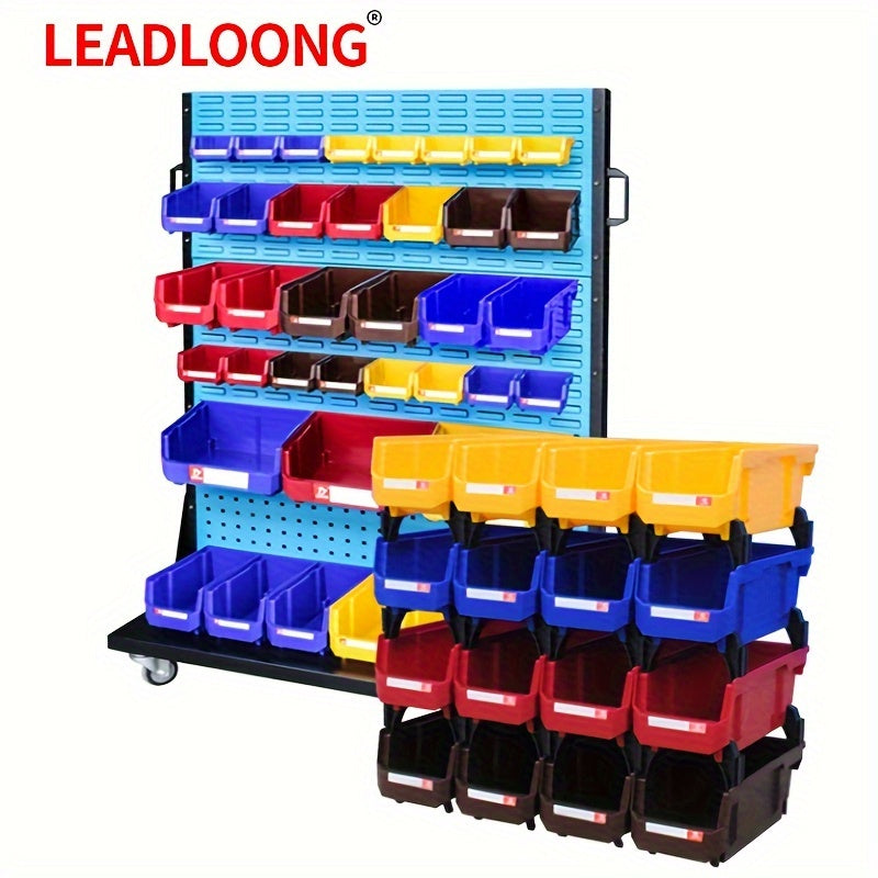 24pcs Stackable Plastic Storage Box Garage Tool Organizer 13.5x10.5x7.5"