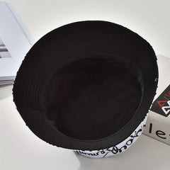 Paisley Print Bucket Hat Letter Graffiti Print Basin Hat Casual Sunscreen Fisher