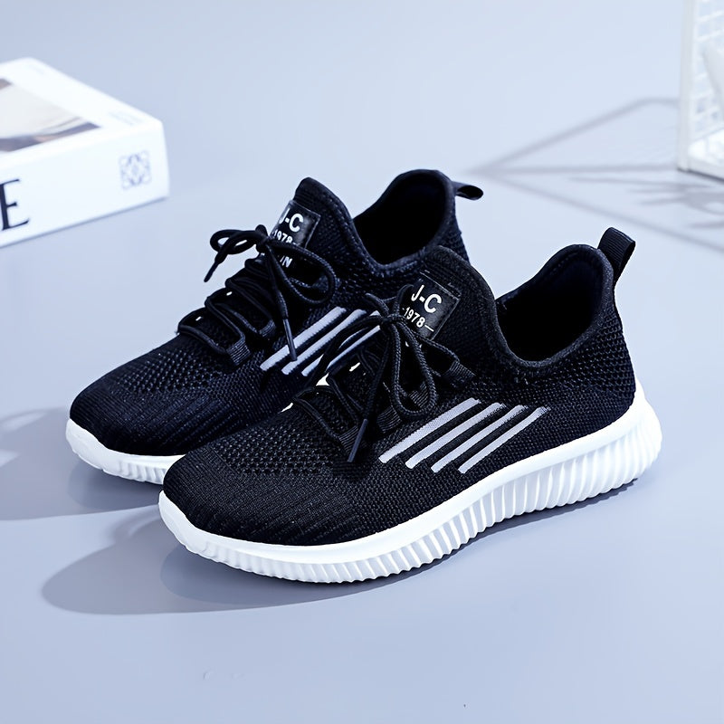 Women's Breathable Lace-up Athletic Running Shoes Mesh Sneakers