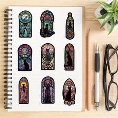 50pc Colorful Cat Stickers Waterproof Vinyl Stickers