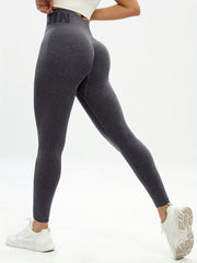 High Waist Yoga Leggings Letter Waist Activewear