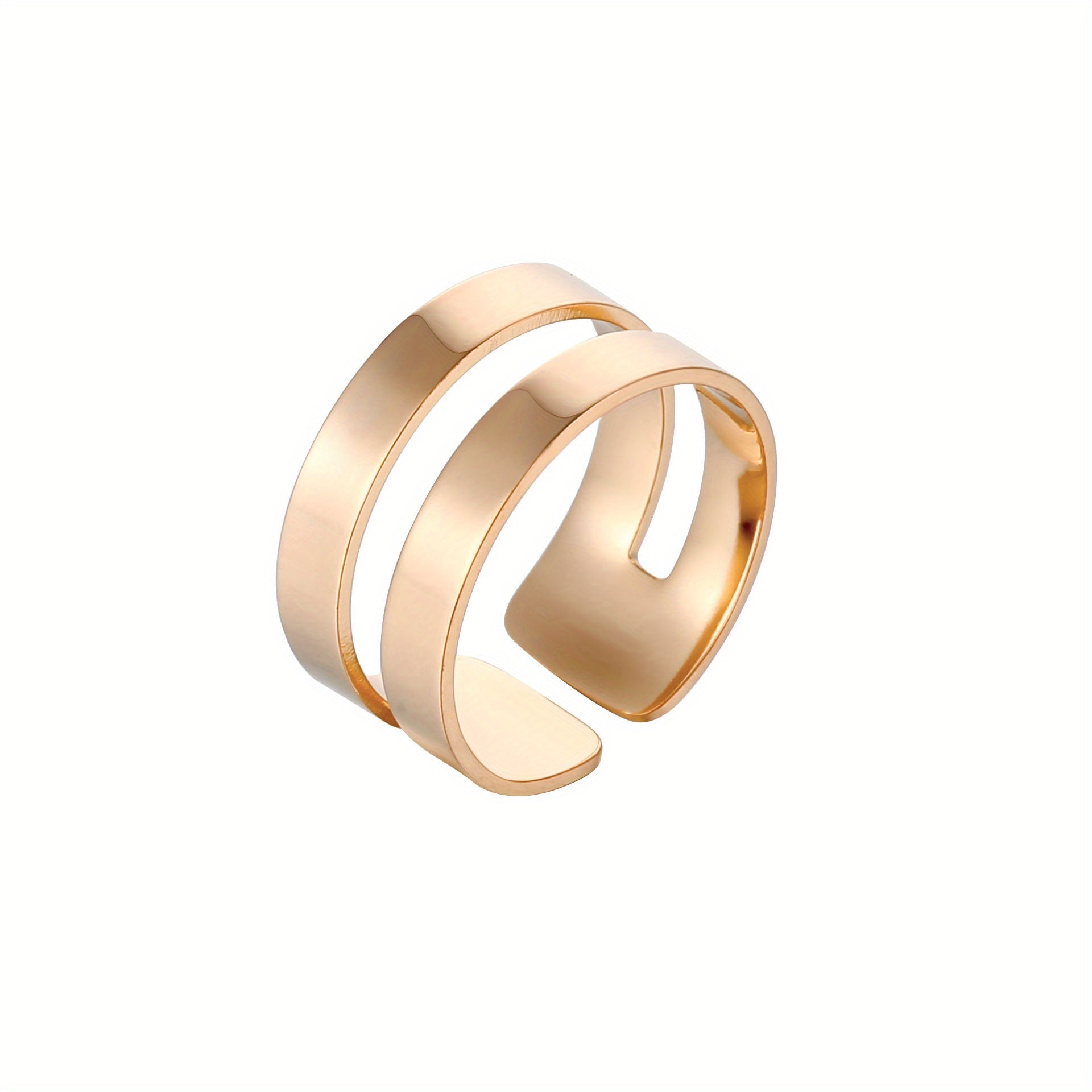 316L Stainless Steel 18k Plated Hallow Ring Customized Jewelry
