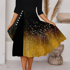  Colorblock Sequin Maxi Dress